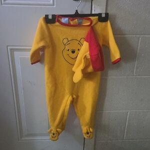 Disney Yellow and Red One Piece with Bear Design Design